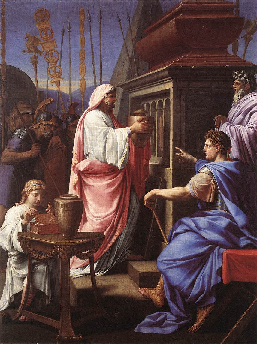 Eustache Le Sueur Caligula Depositing the Ashes of his Mother and Brother in the Tomb of his Ancestors